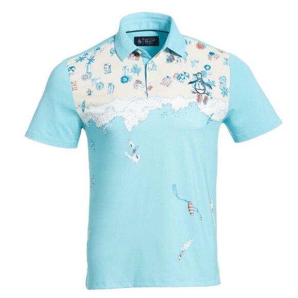 Mens Penguin golf shirt beach vibes size small BNWT - Picture 1 of 12